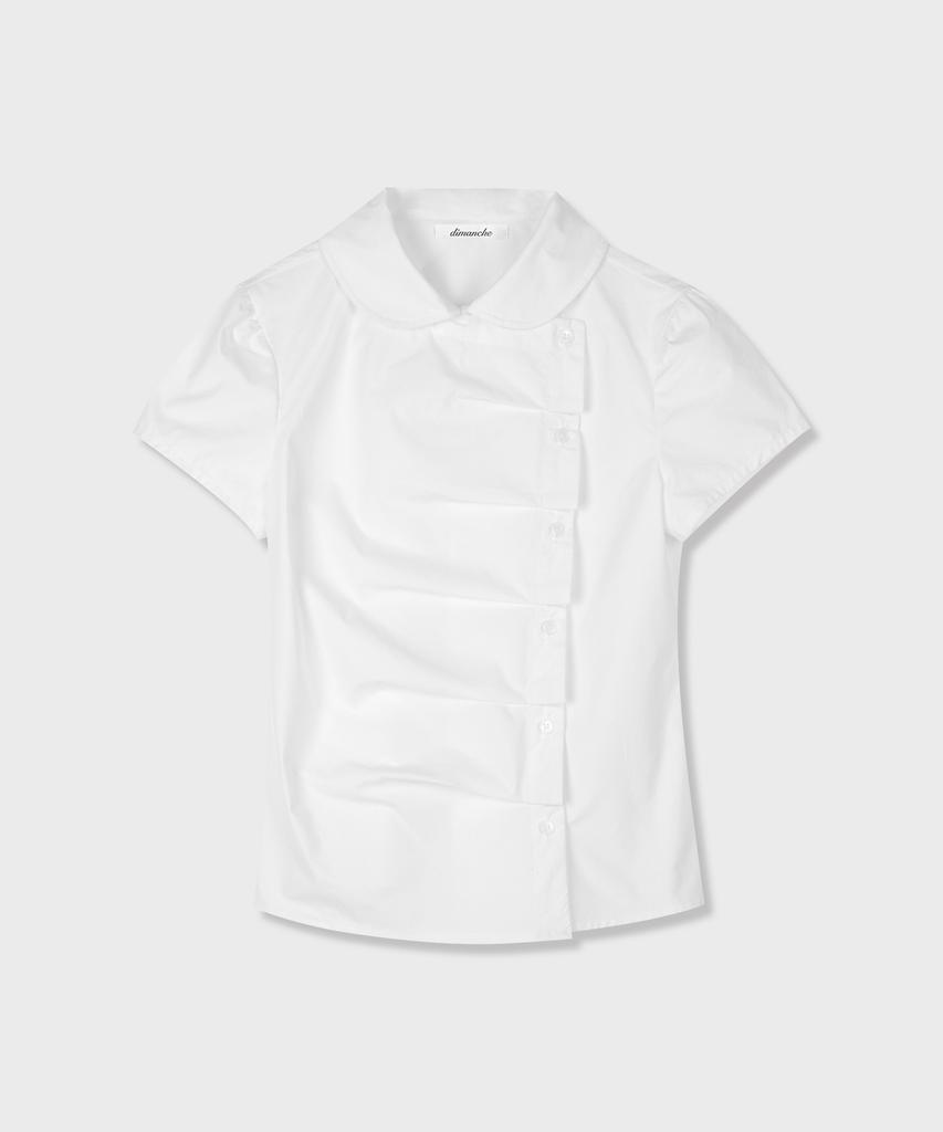 DIMANCHE Pleated Blouse (White)