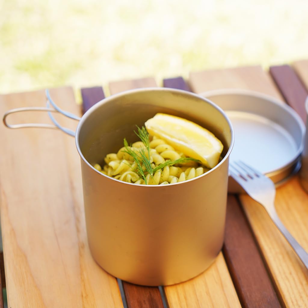 Titanium Cooker Deep 4 Piece Set Cookware Camping Outdoor Climbing Disaster Prevention [Belmont] BM-094 (with Case)