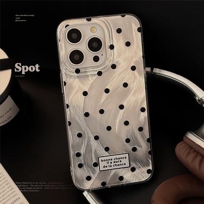 Feather Black Polka Dot Phone Case for 14 for Apple 17promax Luxury for IPhone 13 Anti Drop 12 Trendy 16