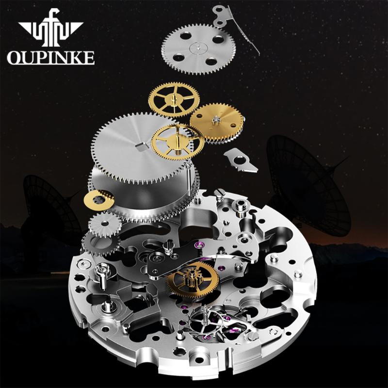 OUPINKE Neue Business-und freizeit herren Uhr Hohl Bewegung Wasserdicht Voll Automatische Maschinen High-end-Uhr