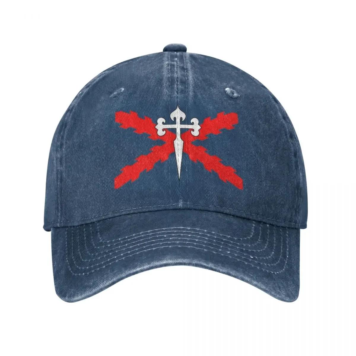 

Cross Of Santiago Unisex Baseball Caps Burgundy Cross Distressed Washed Hat Classic Outdoor Summer Unstructured Soft Sun Cap One Size