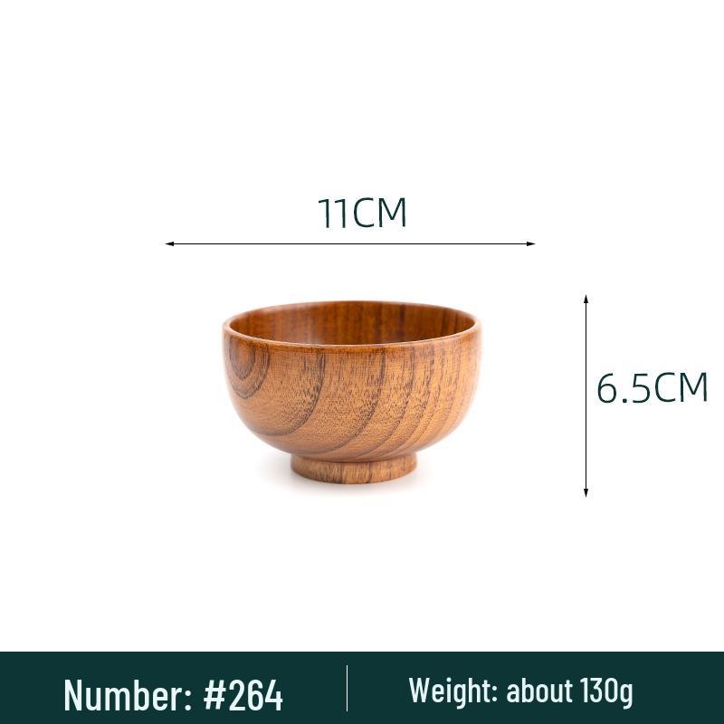 Japanese Sour Jujube Wood Ramen Bowl - Anti-scalding Instant Noodle and Rice Bowl for Kids, Wooden Tableware for Soup, Household Bowls and Plates