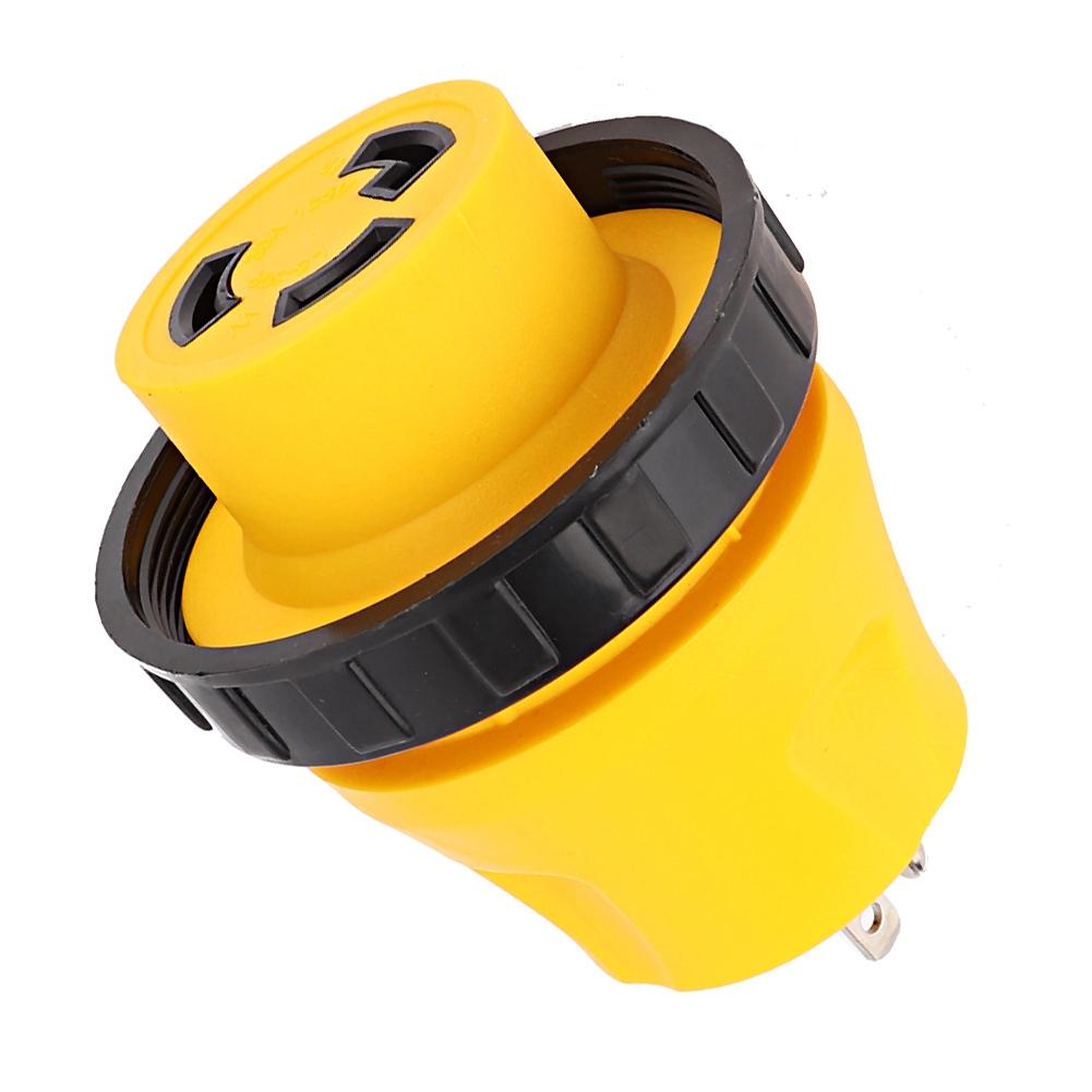 

Dedicated RV Power Cord Plug Adapter 15A Male to 30A Female Connector