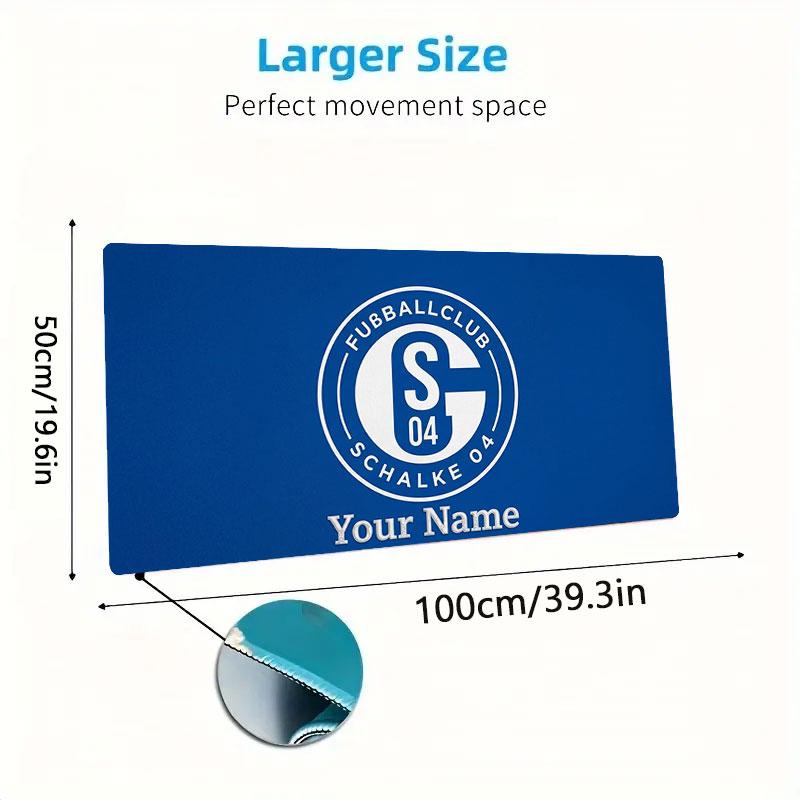 FC Schalke 04 Custom Name Large Size Mouse Pad Large Gaming Table Cushion Non-slip Laptop Tablet Big Mousepad XXL Mat Mini PC Playmat With Lock Edge