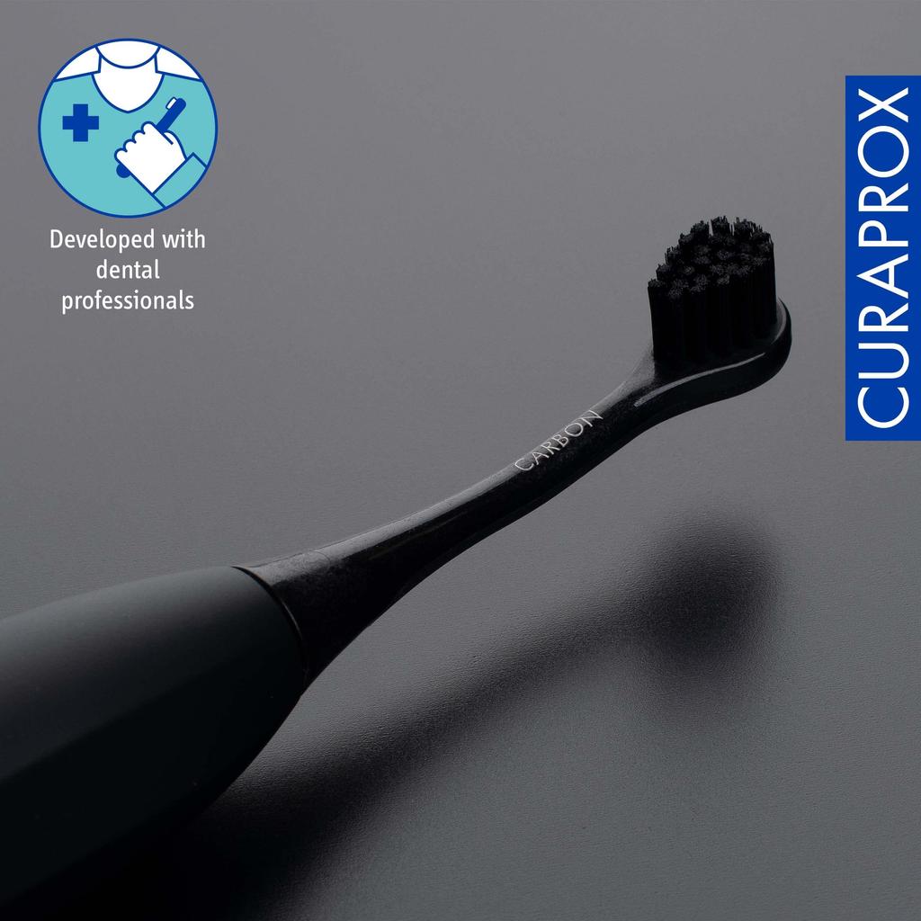 Curaprox Sonic Electric Toothbrush Black is White is Replacement Brush Heads (Black White) (2-pack)