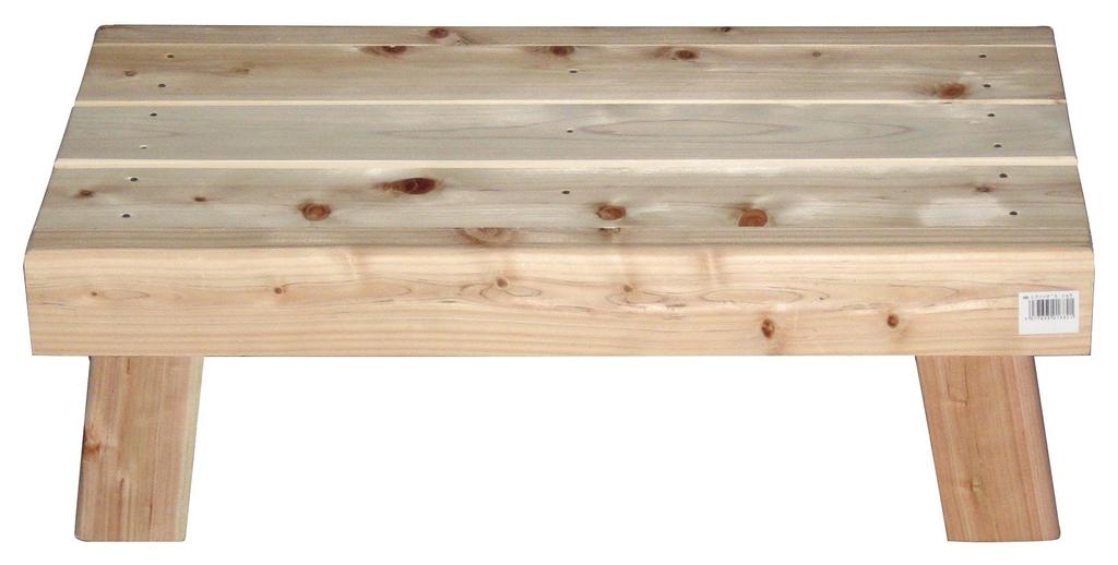 Hoshino Step Stool, Hinoki Bench, Low, Plain Wood, Small, 56 x 28.5 x 18