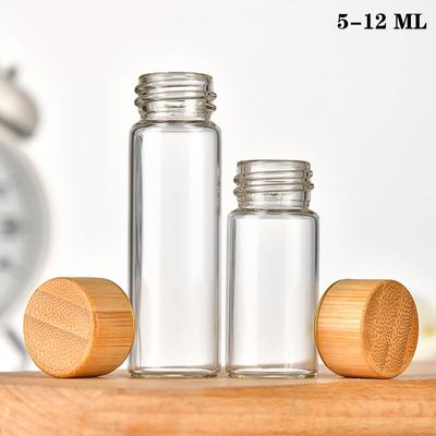 1 bouteille en verre transparent avec bouchon en bois de bambou, bouteilles d'épices vides, bouteille de réactif scellée, bricolage, décoration, petit pot vide