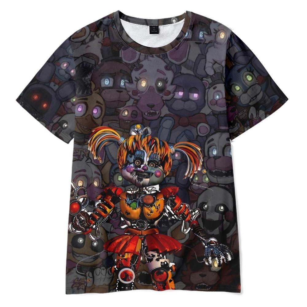 Women Men's T-shirts Five Nights At Freddy's Printed O-Neck Oversized Short Sleeves Fashion Mens Clothing Streetwear