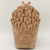 Popcorn White Clear/Red Evening Clutch Bag Wedding Purse Handmade Dazzling Women Shoulder Chain Handbags Party Cocktail Clutches