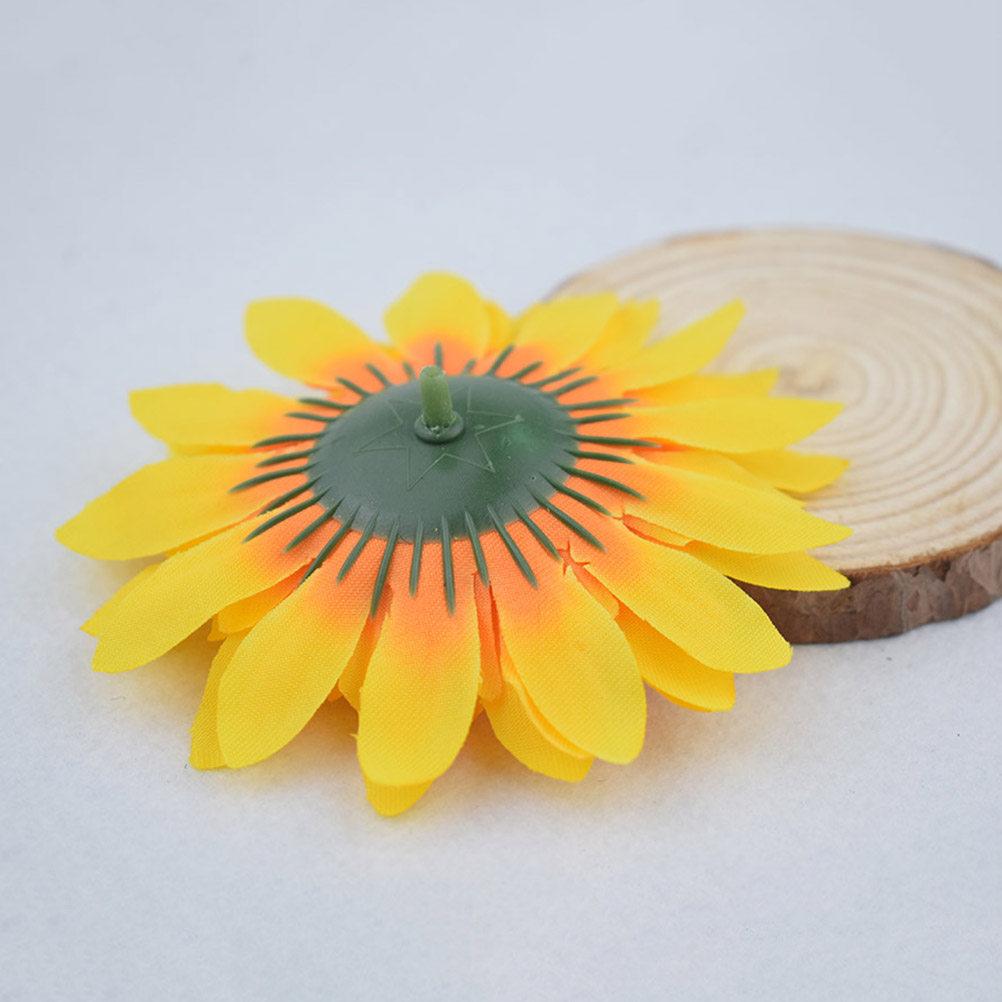 20Pcs Realistic Silk Artificial Sunflower Heads Lifelike Fake Sunflower Decoration for Home Wedding Party DIY Craft Wreath