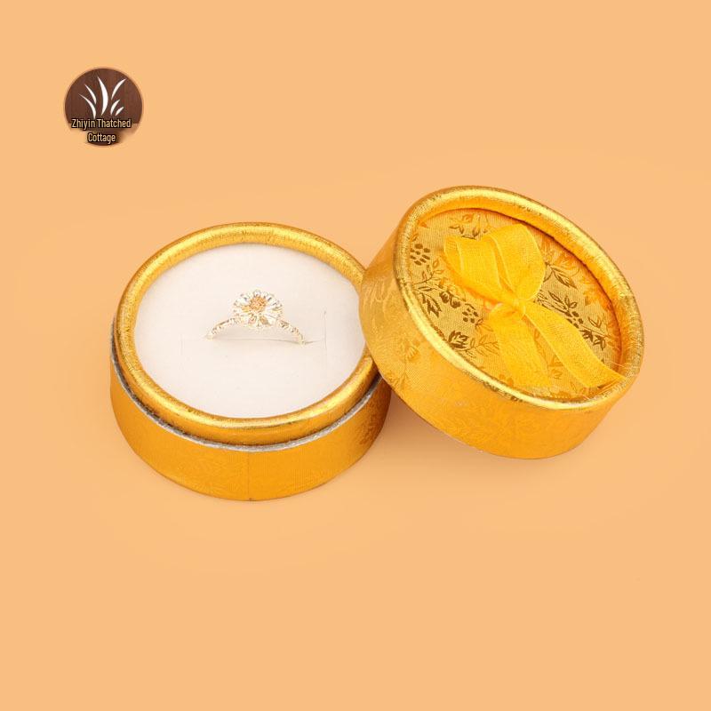 Small Bowknot Round Jewelry Box for Rings and Earrings