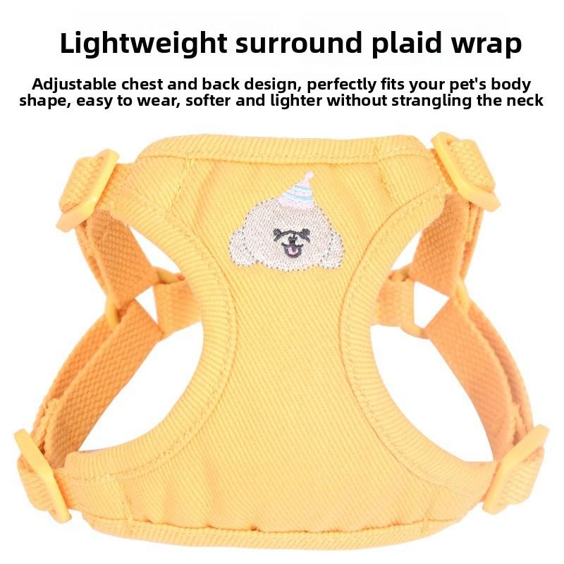 Pet leash Small and medium-sized dogs Anti-running cat leash Anti-breaking free Embroidered cat vest chest strap