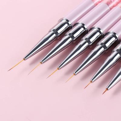 Rhinestone Handle Ultra-thin Oval Head UV Gel Brush Manicure Tool Nail Art Drawing Pen Acrylic Nail Liner Pen Nail Art Brush