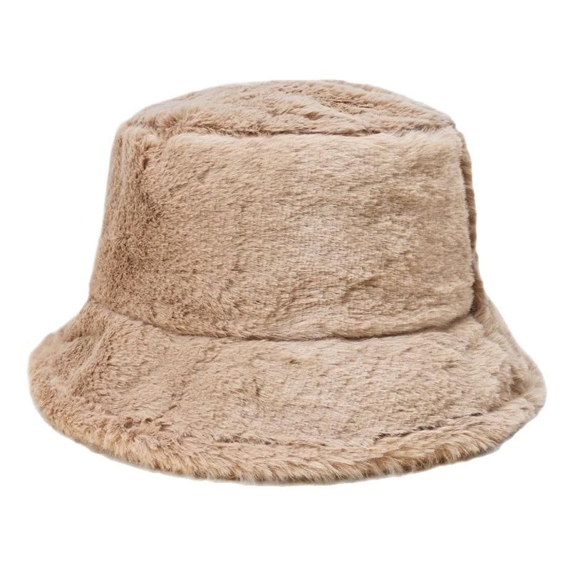 Hot Sale Imitation Rabbit Hair Bucket Hat Bucket Hat Autumn and Winter Outdoor Warm Plush Basin Hat