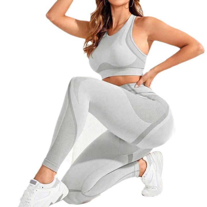 High-Waisted Hip-Lifting Yoga Sportswear Set: Peach Butt Yoga Pants & Beautiful Back Bra