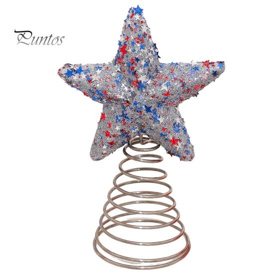 

Патриотическая звезда-верхушка на елку 4 июля патриотическое украшение на елку 3D блестящая звезда-верхушка на елку для праздничной вечеринки в честь Дня независимости B