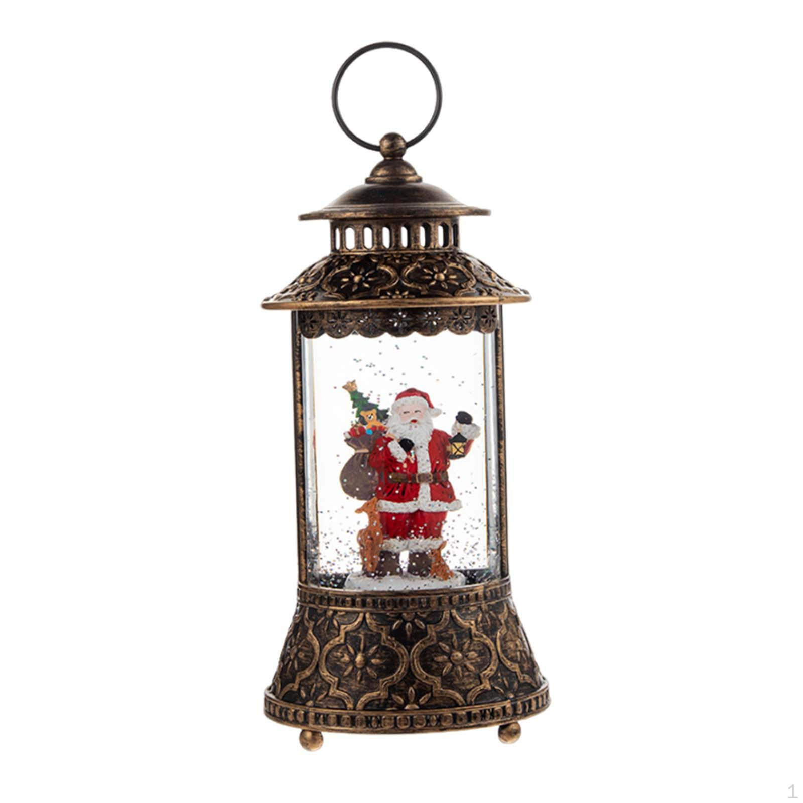 Christmas Lantern with Music, Snow Globe Lighting, Gift for Parties Santa Claus