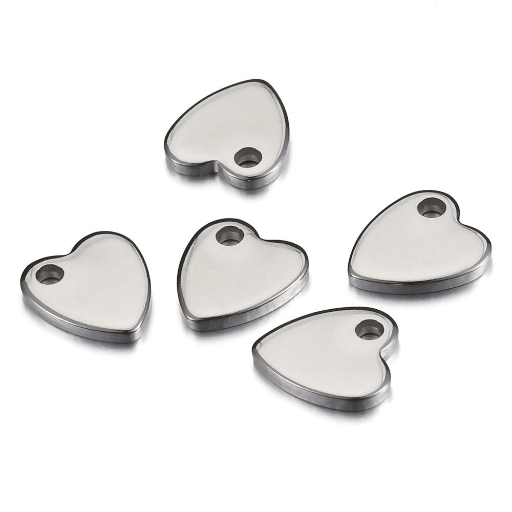 30pcs 10pcs Gold Color Stainless Steel Love Heart Charms Pendants for DIY Jewelry Making Necklace Bracelet End Tail Ornaments