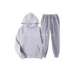 Mens Vintage Washed Hooded Long Sleeve Shirt Jogger Pants Set Casual Loose Fit Streetwear Fall
