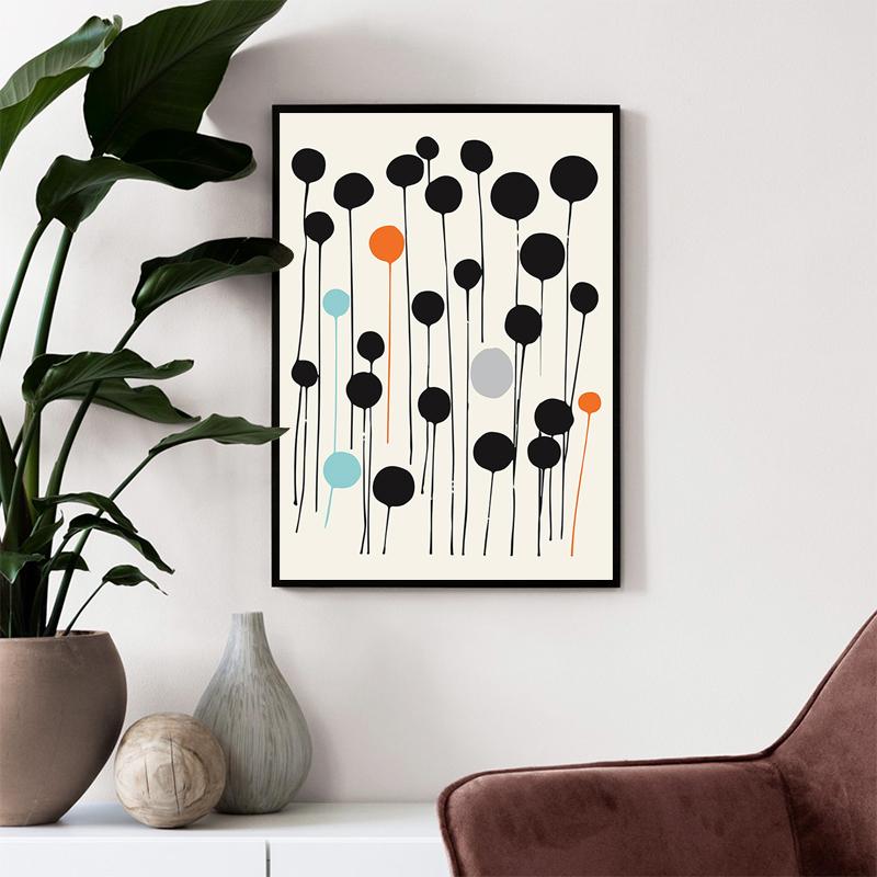 Abstract Geometric Wall Art Pictures Modern Dots Canvas Paintings Simple Posters and Prints for Interior Living Room Home Decor