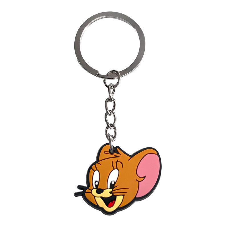 Cat & Mouse Cartoon PVC Keychain - DIY Backpack Pendant Bag Charm