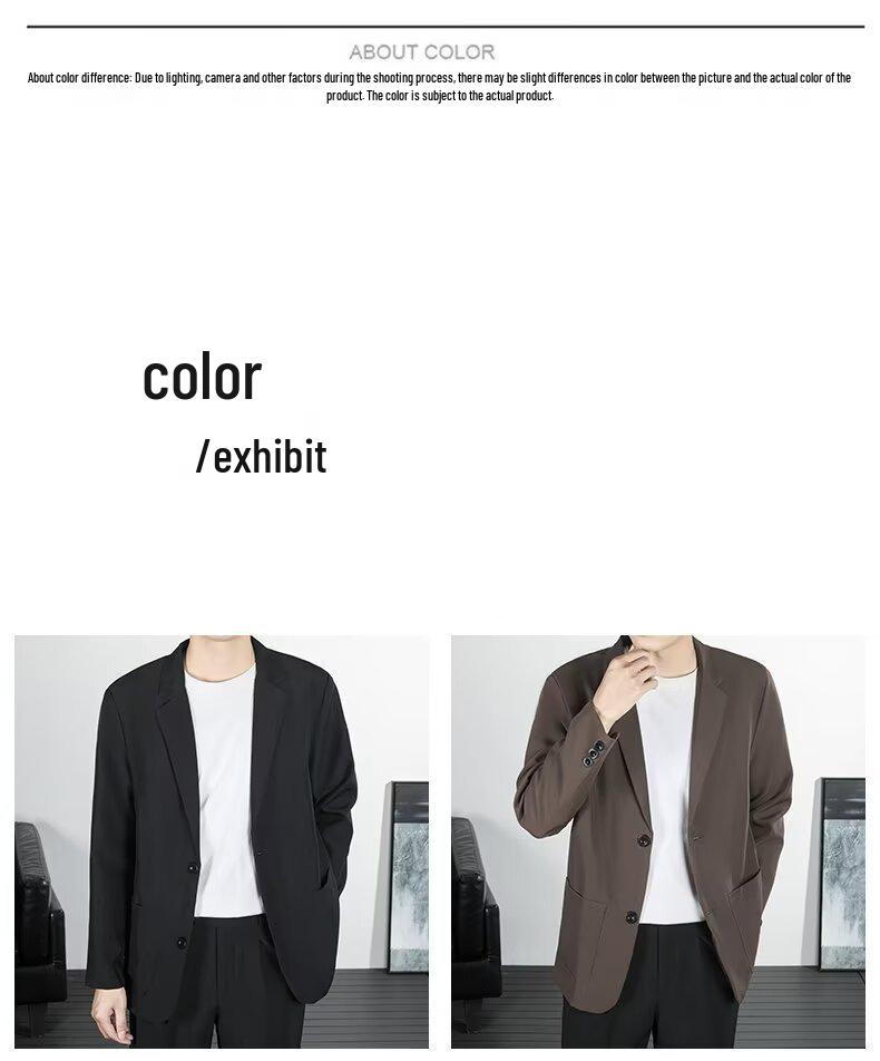 Pánské 2024 Neformální Business Sako: Jednobarevný, Volný střih, Jarní/Podzimní móda