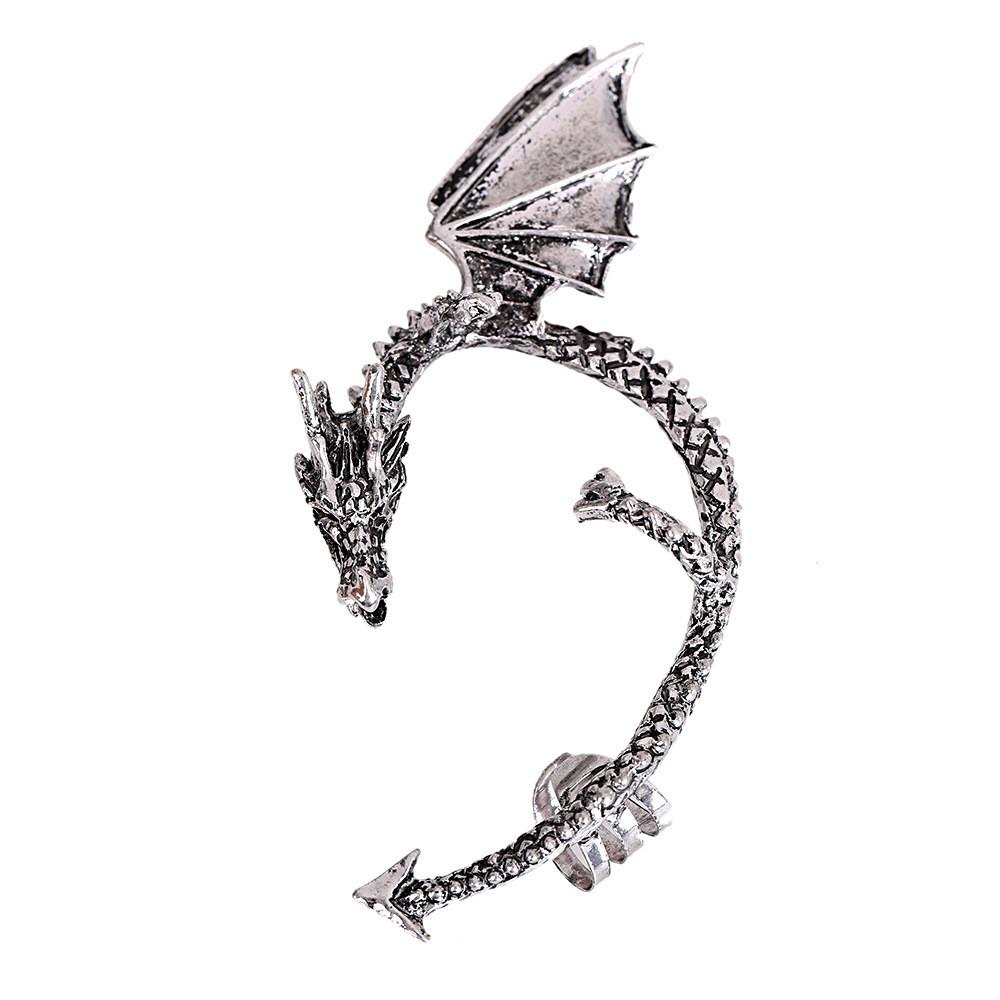 Dragon Punk Ear Cuffs With Alloy Electroplated Finish For Unisex Gothic Style
