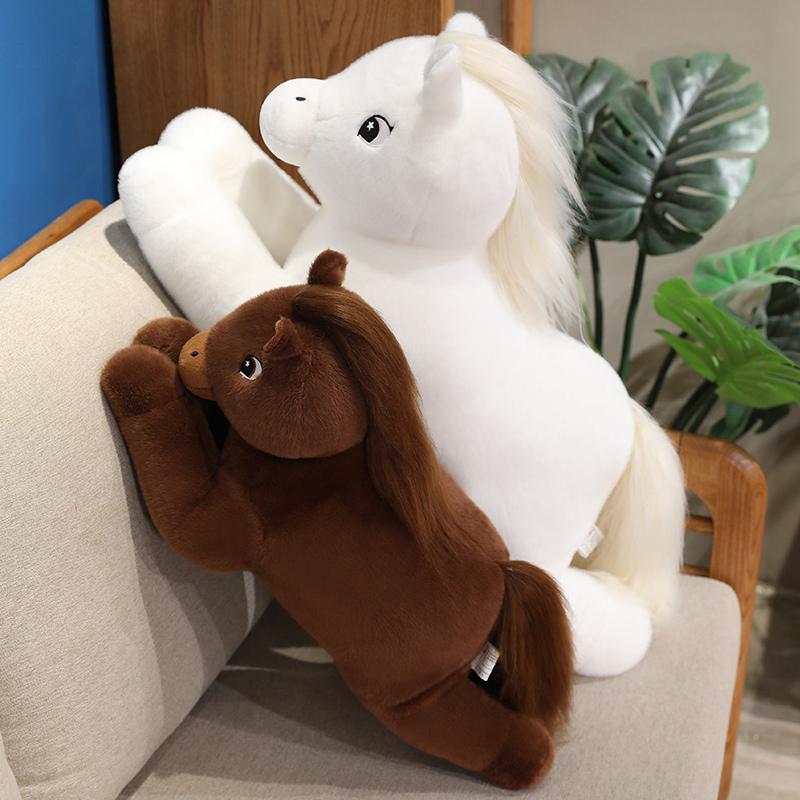 Big Size Cute Lying Horse Plush Toys Stuffed Cartoon Animal Horse Shooting Props Xmas Birthday Gifts