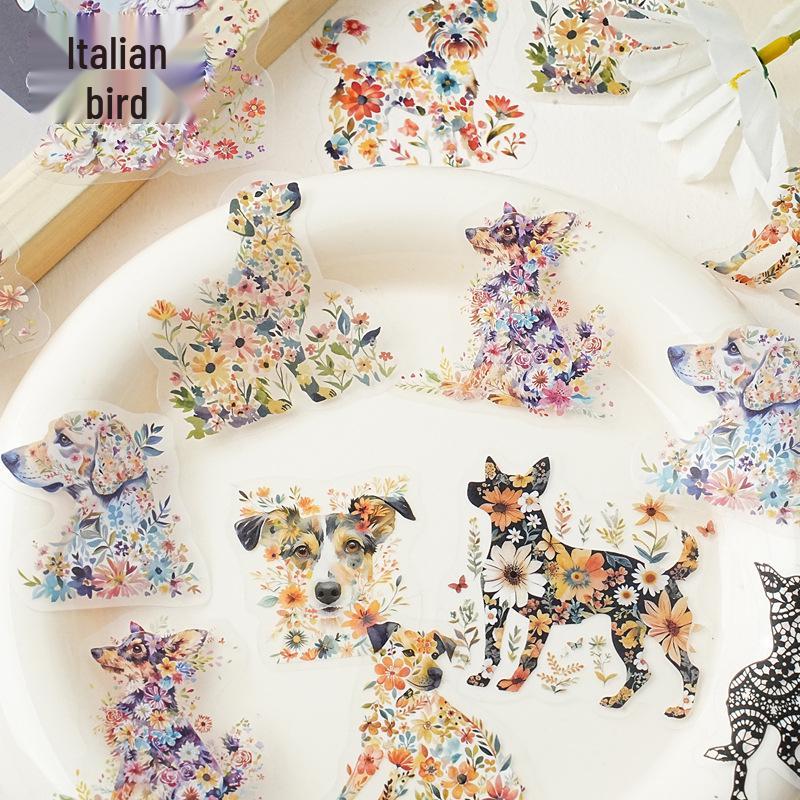 Yi Niao Blossoms Series Flower-Themed PET Sticker Pack - 6 Designs for Journals
