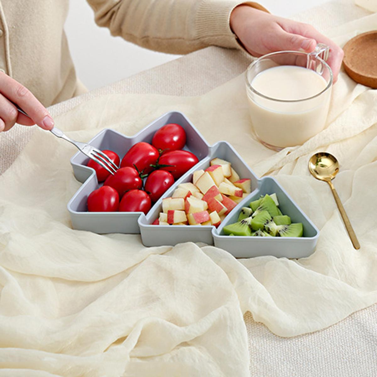 

Christmas tree shaped grid tray for candies, snacks, dried fruits, nuts - suitable for family restaurants, parties, cafes, etc рожевий