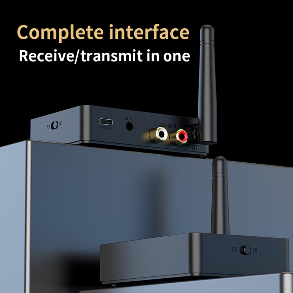 Bluetooth-Compatible 5.3 Wireless Stereo Receiver Transmitter 2 In 1 HIFI Stereo Adapter Stereo Music Adapter for TV Car Speaker