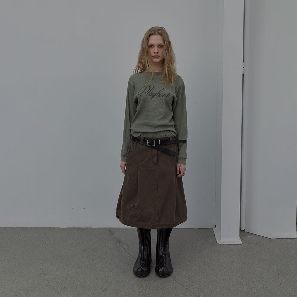 Lcdc Tm Cotton Tailored Midi Skirt (Brown)