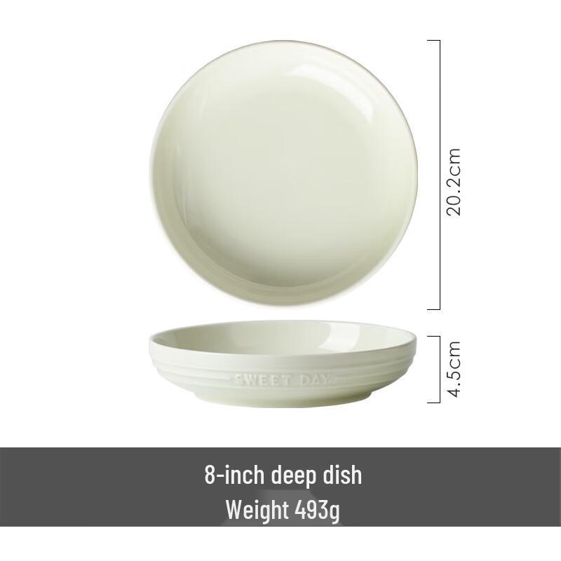 ZISIZ White Embossed Ceramic Dinnerware Set