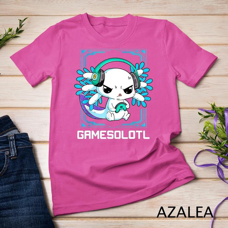Gamesolotl Gamer Axolotl Cute Axolotl Anime Gaming Video Unisex T-shirt 7 S