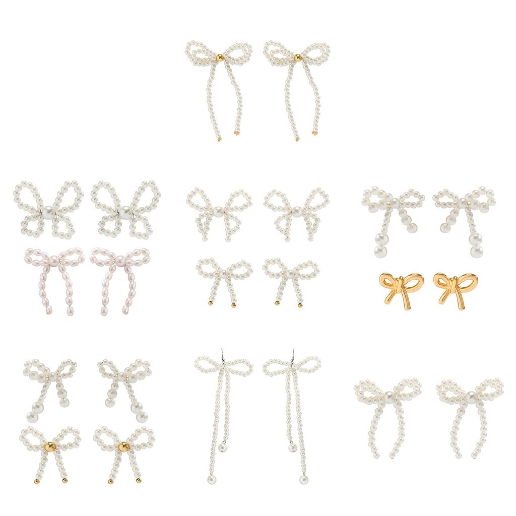 Delicate Bowknot Earrings Fashion Ear Jewelry Bowknot Shaped Ear Studs Alloy Material Suitable for Fashionable Outfits