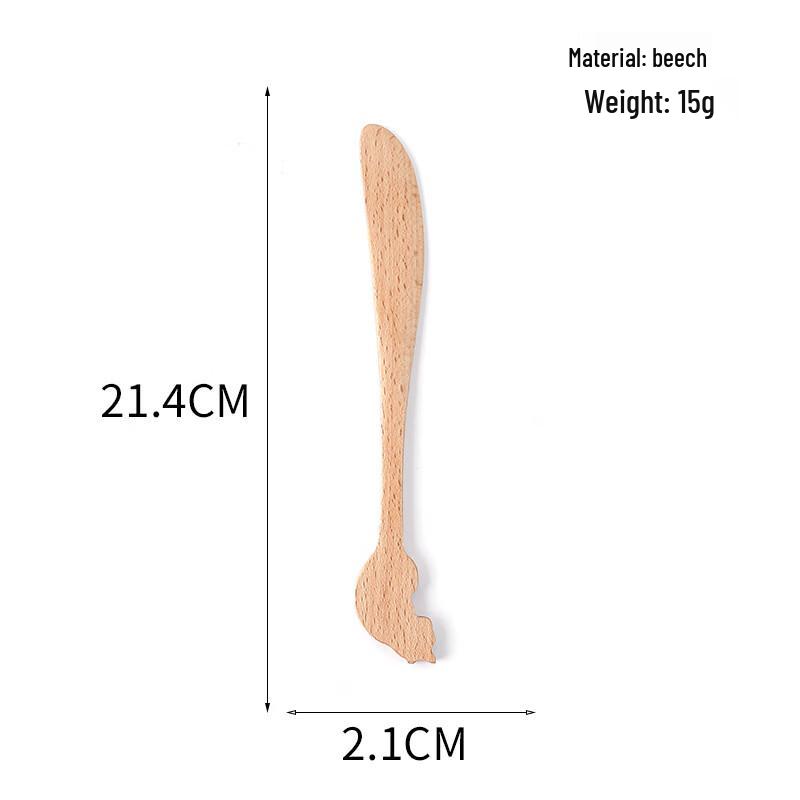 Abay Beechwood Cartoon Cat Wooden Cutlery Set for Kids