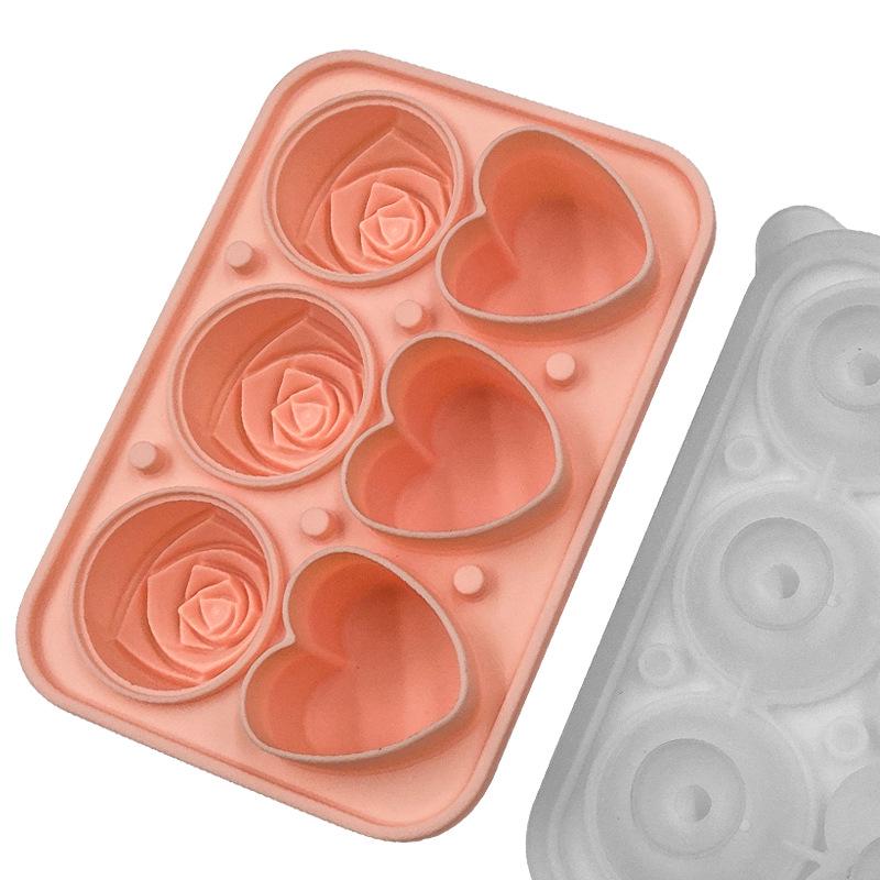 

Rose & Heart Ice Mold Tray - Food Grade Silicone Ice Cube Maker