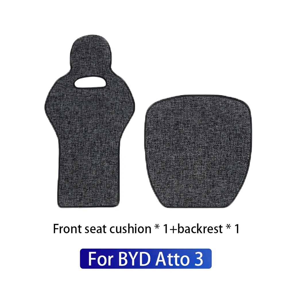 Breathable Linen Car Seat Covers for BYD Atto 3 Yuan Plus Tang Dolphin EV 2021-2025, 4 Seasons, Comfortable Seat Mats Protectors