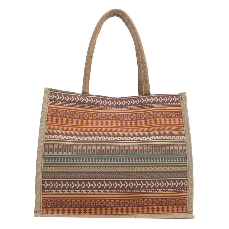 Linen large capacity trendy personality retro popular women's shoulder portable women's tote bag