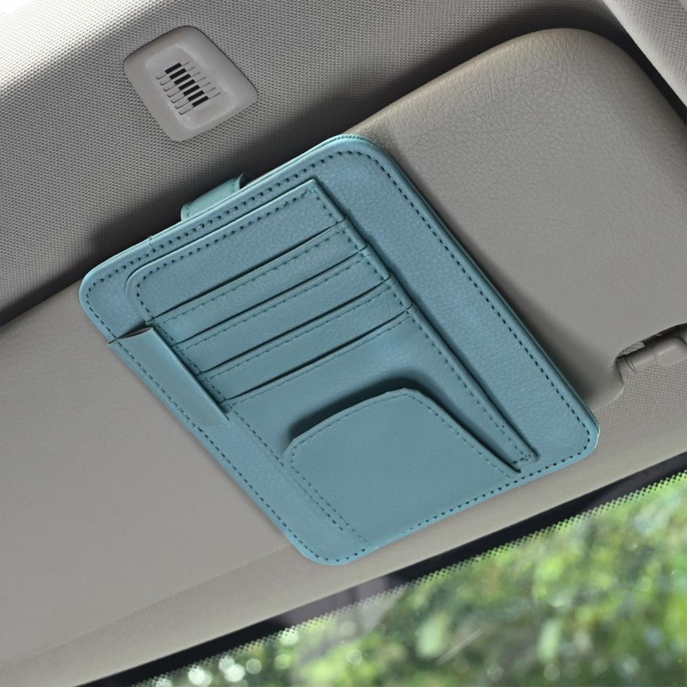 Car Sun Visor Card Clip Sunglasses Storage Box Magic Tape Clip Universal Auto Truck Internal Card Holder Sunshade Accessories