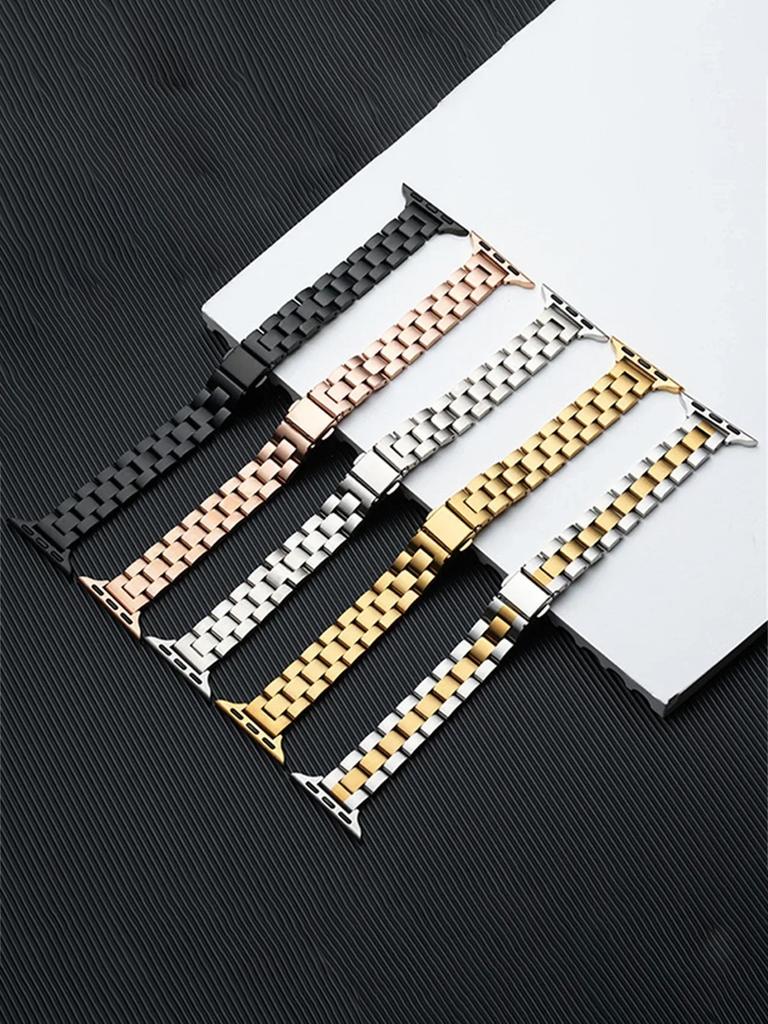 1Pc Thin Replacement Band Compatible with iWatch Ultra SE Series 11 10 9 8 7 6 5 4 3 2 1 Stainless Steel Metal Wristband Women Men