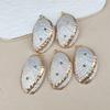 Natural Gold-plated Edge Conch Shell White Abalone Shell White Real Seashell Pendant DIY Jewelry Bracelet Wind Chime for Women
