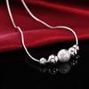 Women's Stylish Silver Plated Beads Charm Pendant Necklace Chain Jewelry Gift ADM