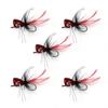 5pcs Fly Popper Lures Fly Fishing Popper for Trout Salmon Topwater Fishing Lures with Hook Popper Artificial Baits