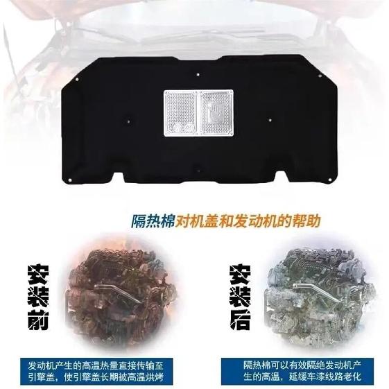 Car Engine Hood Pad Front Bonnet Heat Insulation Sound Insulation Cotton The Engine Housing Lining Compatible For Toyota Corolla 2004-2012