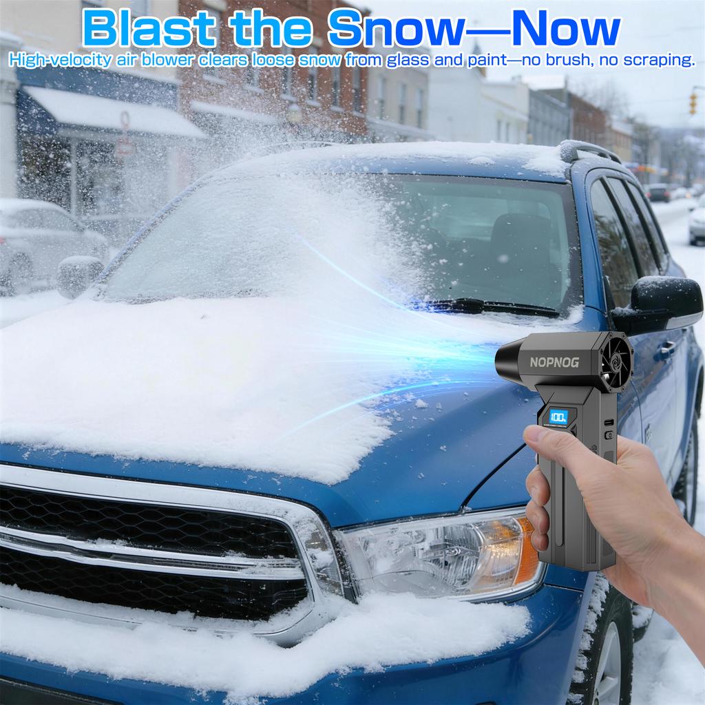 Strong Blowing LED Light Car Snow Removal 4 Gears Adjustable Type-C Charging Turbo Blower Jet Fan 140000RPM Electric Air Duster