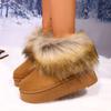 Fashion Shoes for Women Fur Boots Winter Warm Ankle Boots for Women Snow Shoes Round Toe Slip On Female Flock Snow Boot Ladies Shoes
