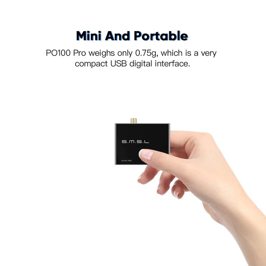 SMSL PO100PRO MQA DDC XMOS XU316 Audio USB Μικρός Φορητός Μετατροπέας Διεπαφής USB για Μετατροπέα Ψηφιακού σε Αναλογικό, Είσοδος Τύπου C, IIS/Οπτική/Ομοαξονική
