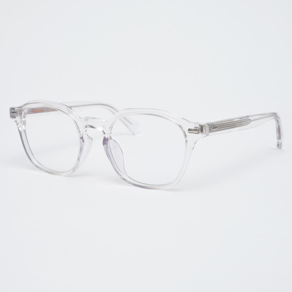 Alloaiweeo [Illusionist] Oversized Boston Frame Round Horn-Rimmed Transparent Clear Eyeglass Frame Il7411 2020G Blue Light Lens Selection