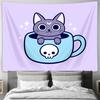 Cute Cat Tapestry Aesthetic Room Decor Anime Wall Hanging Galaxy Home Decor Witchy Dark Academia Bedroom Decor Gifts